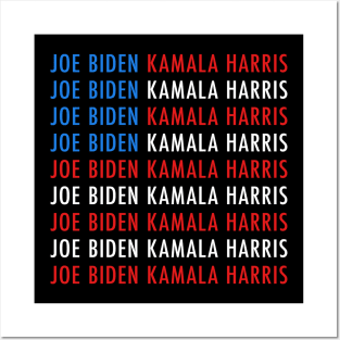 Joe Biden Kamala Harris American Flag Posters and Art